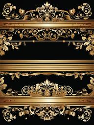 Banner clipart - decorative banner with floral designs  