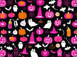 Pink Halloween Wallpapers-Pink with playful Halloween icons like bats and pumpkins  background wallpaper