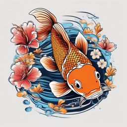 koi fish colors,professional t shirt vector design, white background