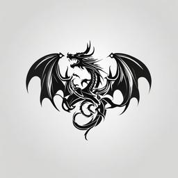 Tattoo Dragon Small - Compact and minimalist dragon tattoos suitable for smaller areas.  simple color tattoo,minimalist,white background