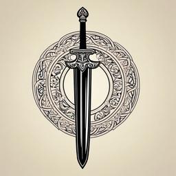 tattoo of a sword  simple vector color tattoo