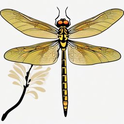 Dragonfly Clip Art - A graceful dragonfly in flight,  color vector clipart, minimal style