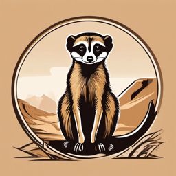 Meerkat clipart - Small, social mongoose in arid regions, ,vector color clipart,minimal