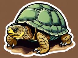 Desert Tortoise cartoon - land turtle adapted for dry environments  cartoon sticker style