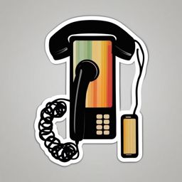 Telephone Receiver Sticker - Telephone receiver, ,vector color sticker art,minimal