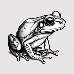 drawing of milk frog  minimal rough sketch scribbles,doodles,black and white