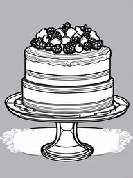 Cake Coloring Pages - Blueberry cheesecake with a graham crust  simple coloring pages