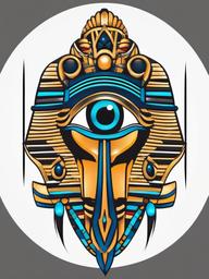 pharaoh eye tattoo  simple color tattoo,minimal,white background