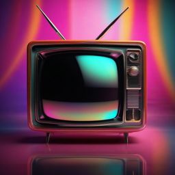 Retro Television - A retro television set with rabbit ear antennas hyperrealistic, intricately detailed, color depth,splash art, concept art, mid shot, sharp focus, dramatic, 2/3 face angle, side light, colorful background
