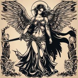 angel death tattoo  simple vector color tattoo