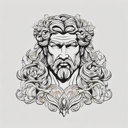 Greek Mythology Hercules Tattoo - Explore the rich tapestry of Greek mythology with a Hercules tattoo, capturing the essence of the hero's mythical journey.  simple color tattoo, minimal, white background