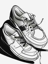 drawing of a cartoon shoe  minimal rough sketch scribbles,doodles,black and white