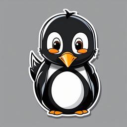 Penguin cartoon - waddling, tuxedo-wearing bird  cartoon sticker style