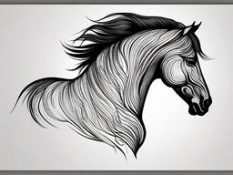 simple horse head tattoos  simple tattoo,minimalist,white background