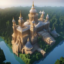 crystal palace floating in the sky - minecraft house design ideas minecraft block style