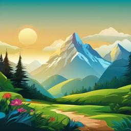 Mountain Background Wallpaper - cartoon mountain background  