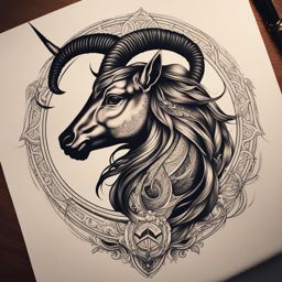 capricorn tattoo, embodying the determination and discipline of the capricorn zodiac sign. 