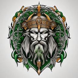 irish warriors tattoos  simple color tattoo,minimal,white background