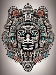 aztec and mayan tattoos  simple vector color tattoo