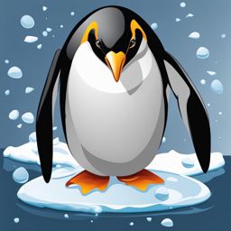 penguin on ice clipart 