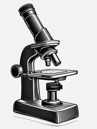 simple drawing of a microscope  minimal rough sketch scribbles,doodles,black and white