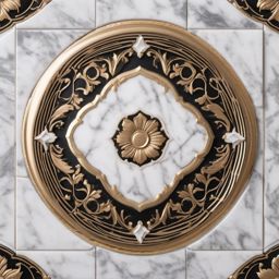 Marble medallion tile pattern top view, product photoshoot realistic background, hyper detail, high resolution