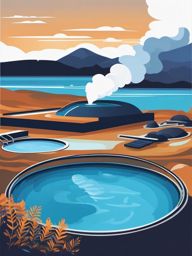 Blue Lagoon clipart - Geothermal spa in Iceland, ,color clipart vector style