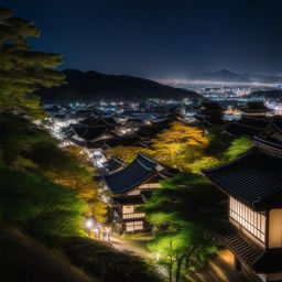 okawachiyama - paint a historic night view of okawachiyama 