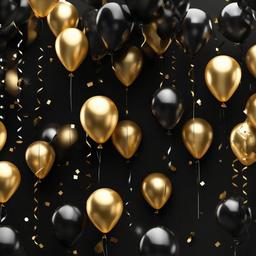 Party Background Wallpaper - black and gold balloon background  