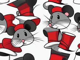 Mouse clipart - mouse in a magician's hat  color,minimalist,vector clipart