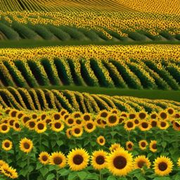 Sunflowers Wallpaper - Sunflower Fields in the Idyllic Tuscany Countryside wallpaper, abstract art style, patterns, intricate