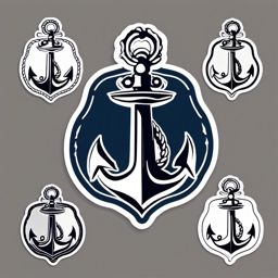 Anchor Sticker - Nautical anchor illustration, ,vector color sticker art,minimal