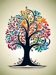 color tree tattoo  simple vector color tattoo