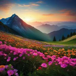 Mountain Background Wallpaper - flower mountain background  