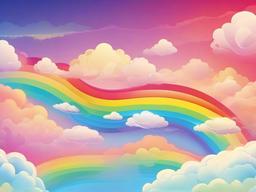 Rainbow Cloud Background  