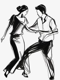 drawing of a couple dancing  minimal rough sketch scribbles,doodles,black and white