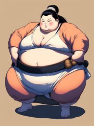 Fat girl sumo wrestler anime manga art