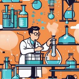 Scientist clipart - Person conducting experiments and research, ,vector color clipart,minimal