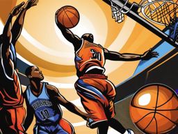 Basketball Clipart, High-flying basketball slam dunks. 