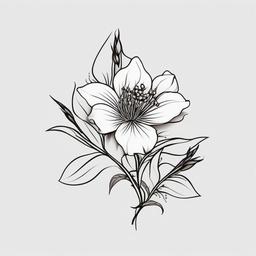 Higanbana Flower Tattoo - Tattoo featuring higanbana flowers in Japanese style.  simple color tattoo,white background,minimal