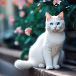 Cat Background Wallpaper - white cat blue eyes wallpaper  