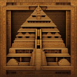 aztec pyramid adorned with intricate carvings - minecraft house ideas minecraft block style