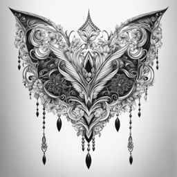 sternum tattoo design black and white 