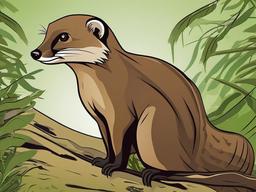 Mongoose Cartoon - Cartoon of mongoose on alert  