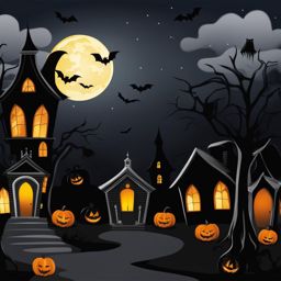 halloween clipart - haunting a spooky, moonlit night. 