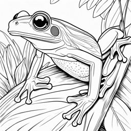 red-eyed tree frogs cute animals coloring page 