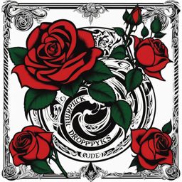 Dropkick Murphys rose tattoo, Tattoos inspired by the rock band Dropkick Murphys and their rose logo.  color, tattoo patterns, white clean background