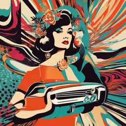 Swanky 60s Fashion - Capture the fashion trends of the swanky 1960s on your tee. , vector art, splash art, retro t shirt design