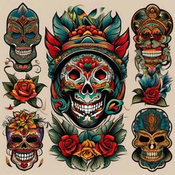 mexican chicano tattoos  simple vector color tattoo