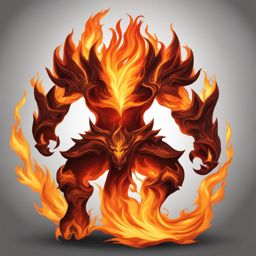 fire elemental clipart - a blazing fire elemental wreathed in flames. 